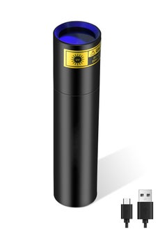 Buy UV Flashlight 365nm - Portable Rechargeable Mini Blacklight LED Ultraviolet Light for Detecting Pet Urine Stains, Fluorescent Material, Money and Amber in UAE