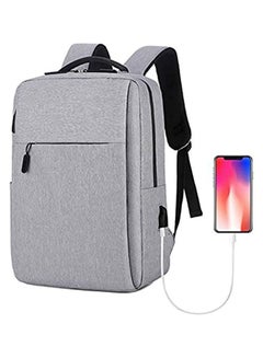 Buy Laptop Backpack Travel Computer Bag Business Anti-theft Backpack with Usb Charging Port Laptop Waterproof Computer Bag - Grey in Saudi Arabia
