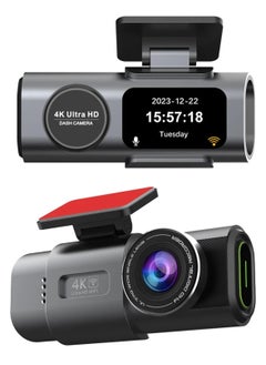 اشتري 4K Dual Lens Dash Cam with Night Vision & WiFi - Front & Rear Car Camera, 24/7 Parking Mode, Loop Recording, Ultra Wide Angle, Gravity Induction في السعودية