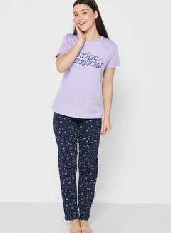 Buy Graphic Printed Pyjama Set in Saudi Arabia