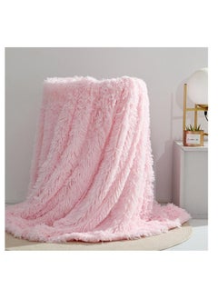 Buy Soft long plush bed cover blanket soft faux fur bedspread blankets sofa bedding hotel travel warm bedding blanket in UAE