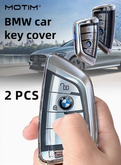 Ontto Custodia Morbida In TPU Per Chiave BMW Con Portachiavi - Protezione Completa 360° Per X1, X2, X3, X5, X6, Serie 2,5,6,7 (Grigio)