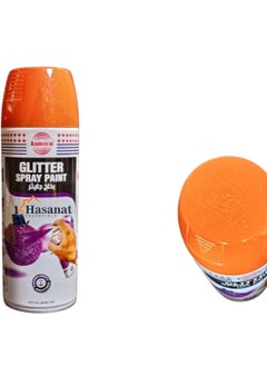 Buy Hasanat Essentials Asmaco Glitter Spray Paint Intense Shimmer Finish Multi Surface Sparkling Scrapbooking DIY Decorations Interior Use 400ML Various Colors... ( ORANGE) in UAE