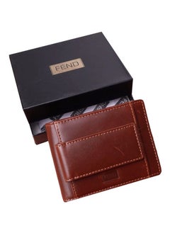 Buy Fend Genuine Leather Card Holder Wallets with RFID Blocking for Men's and Women's Brown in UAE