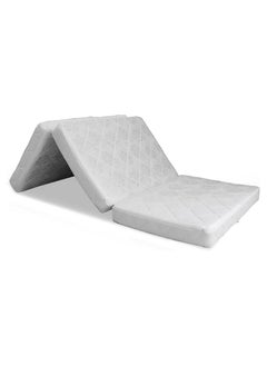 Buy COMFY QUILTED MEDICATED WHITE FOLDING PORTABLE MATTRESS in UAE