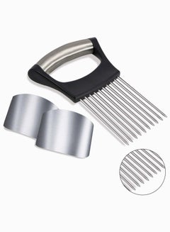 Buy Onion Holder Slicer, Finger Guard, Slicer Vegetable for Onion, Tomato, Lemon, Meat, Cutting Tool Stainless Steel Kitchen Gadgets, Cooking Tools in Saudi Arabia
