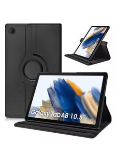 اشتري Case Compatible with Galaxy Tab A8 X200 Case Auto Sleep/Wake 360° Rotating Stand Folio Leather Case Black في الامارات