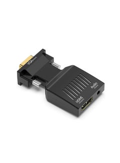 اشتري NTECH VGA to HDMI 1080P VGA Male to HDMI Female Audio Video Cable Converter Adapter For Computer Desktop Laptop PC Monitor Projector HDTV Supply a Free Audio Cable and USB Cable (Black) في الامارات