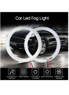 اشتري 2PCS 100mm COB  Halo Ring Car Motorcycle DRL Fog Light LED Headlight Bulb Lamp DC 12V في السعودية