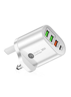 Buy ELONSEY USB C 36W PD Wall Charger 3.0 Quick Charging Multi-Port Power Adapter Compatible with iPhone 14/14 Pro Max/13 mini/12/11 New iPad 9 Samsung Galaxy S22/22 Ultra White in Saudi Arabia