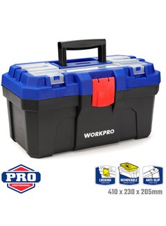 Buy 16-inch Plastic Tool Box With Removable Inner Trays in Saudi Arabia