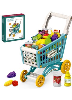 Buy Role Play Market Shopping Cart Toy Set - 56 Pcs - Green in Saudi Arabia