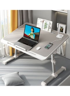 Buy Laptop Desk Foldable Lap Desk for Bed Bed Desk for Laptop Portable Laptop Table Small Laptop Bed Tray Table Computer Bed Table with Storage Drawer for Laptop Working, Eating and Writing in UAE