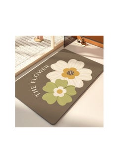 اشتري Simple Fresh Flower Bathroom Anti Slip Diatomaceous Floor Mat في السعودية