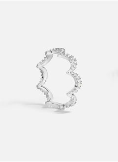 Buy APM Monaco Wavy Silver Pavé Ring in UAE