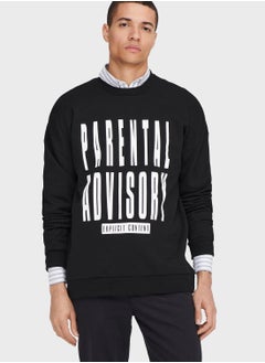 Buy Slogan Relaxed Sweatshirt in Saudi Arabia