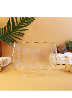 Buy Small golden glass tray in Saudi Arabia