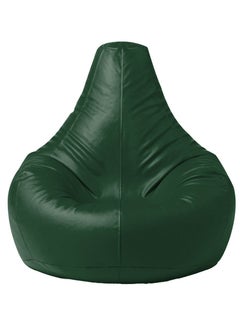 Buy Faux Leather Tear Drop Recliner Bean Bag with Filling Night Green in UAE
