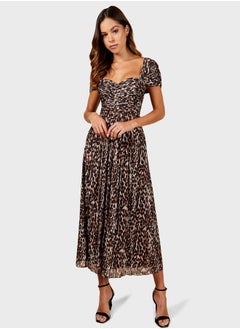 Buy Animal Print Midi Dress in Saudi Arabia