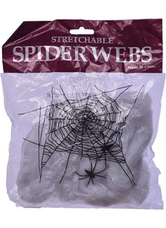 Buy Stretchy Spider Web with Spiders for Halloween - White/Black in Egypt