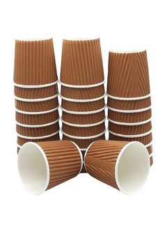 اشتري Disposable Ripple Cup Brown 4 Ounce Without Lid - Kraft Hot Tea, Coffee, Kahwa, Hot Drinks & Natural Brown - 25 Pieces. في الامارات