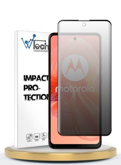 Buy Premium E2E Privacy Full Glue Full Cover Tempered Glass Screen Protector For Motorola Moto G04 / G04s / G24 / G24 Power 4G 2024 Clear/Black in UAE