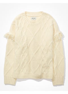 Buy AE Fringe Sleeve Sweater in UAE