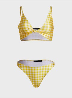 Buy Front Knot Plunge Bikini Set in Saudi Arabia