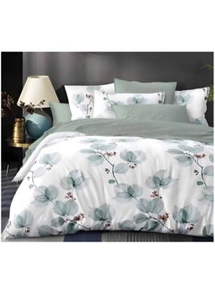 Buy Duvet Cover Set 6 Pieces Cotton King Size Luxurious Bedding Set, Modern and Attractive Bedding Set with 1xFlat Sheet, 1xDuvet Cover, 4xPillow Cases in UAE