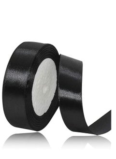 اشتري Black Satin Ribbon, 24mm x 25yd Fabric Polyester Ribbon for Gift Wrapping, Party Favors, Wedding Decorations, Bow Making, Bouquets, Sewing Projects & Craft Supplies في الامارات