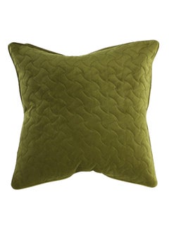 اشتري Quilted Velvet Polyester Cushion Cover, 45 x 45 cms, Moss Green في الامارات