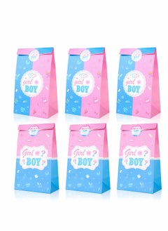 اشتري Party Favor Bags, Gender Reveal Themed Gifts Bag, Decorations Goody Treat with Pink and Blue Stickers for Boy or Girl Baby Shower Favors Supplies SET of 20 في الامارات