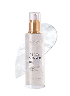 Buy Shimmer Body Oil Liquid Easy to Push Away Natural Moisture Glitter Face Brightening Glow Pearl Highlighter Illuminator Shine Contouring Makeup for Face and Body in Saudi Arabia