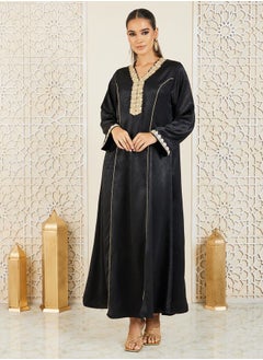 اشتري Embroidered Piped Detail Jalabiya في السعودية