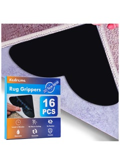 Buy 16 Pack Rug Corner Gripper for Hardwood Floors to Hold Rug Down, Non Slip Under Rug Pads Tape for Hardwood Floor No Damage,Rug Stickers for Wood Floor,Carpet Tape Stickers for Area Rugs(Black) in Saudi Arabia