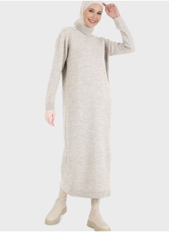 Buy Turtle Neck Knitted Dress in UAE