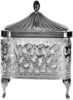 اشتري Queen Anne rectangular appetizer plate Single silver plated (lid + glass plate) Royal" 0/4904/7 في مصر