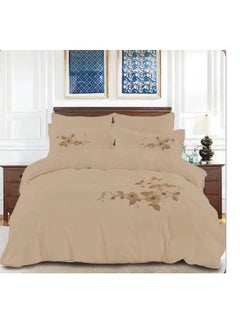 Buy Embroidered King Size Duvet Cover Set - 6-Piece Bedding Collection fitted bedsheet duvet with Zipper Closure in UAE