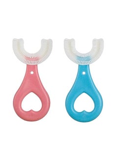 Buy 2 Pcs  U Shape Portable Baby Silicone Toothbrush ​For Toddlers in Saudi Arabia