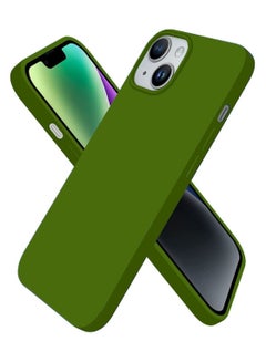 Buy iPhone 14 Plus Case Silicone Cover Soft Liquid Gel Rubber Cover Anti-Scratch Anti-Fingerprint Anti-Drop (Green) in Saudi Arabia
