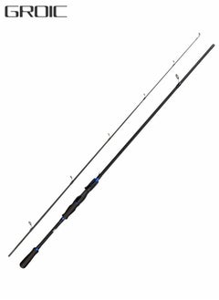 اشتري Traveller Baitcasting Fishing Rod Lightweight Carbon Spinning Straight Handle Angling Pole Portable 2.4m-Blue في السعودية