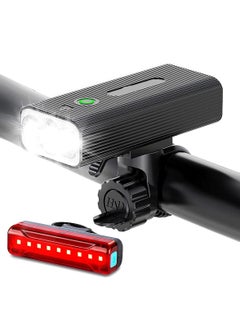 Buy Bike Lights Front and Back, 1200 Lumens USB Rechargeable Bright 3 LED for Night Riding with Power Bank Function,IPX5 Waterproof All Bikes in UAE
