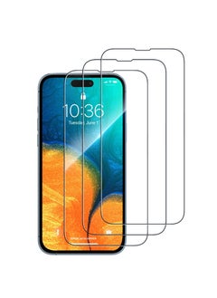 Buy 3 Pack Tempered Glass Screen Protector for iPhone 14 Pro 6.1 Inch in Saudi Arabia