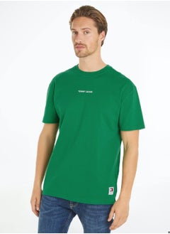 Buy Men's Regular Short Sleeve Classic T-Shirt - Cotton, Green in Saudi Arabia