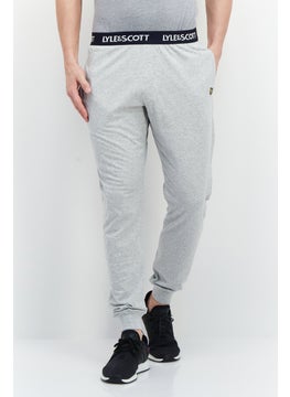 اشتري Men Regular Fit Brand Logo Jogger Pants, Grey في السعودية