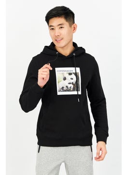 اشتري Men Hooded Long Sleeve Printed Sweatshirt, Black في الامارات