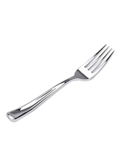 Buy 125-Piece Disposable Fork Set Silver 7.35inch in Saudi Arabia