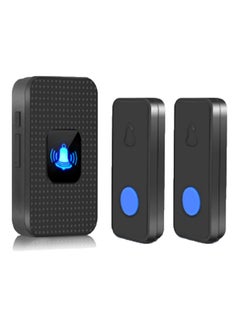 Buy Wireless Doorbell, Battery Operated Doorbell, Easy installation Portable Waterproof Door Bell kit with 1000 Feet Long Range, 55 Chimes Adjustable Volume, 2 Buttons 1 Receiver, Black in Saudi Arabia