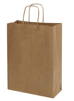 Buy Brown Paper bags with handles 27 x 22 x 11 cm Large Kraft Gift bags for Birthday Party Favors, Weddings, Retail, Baby Shower 12 Bags in UAE