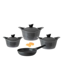 Buy Lahoya Granite Cookware Set 9 Pieces Gray Color in Saudi Arabia